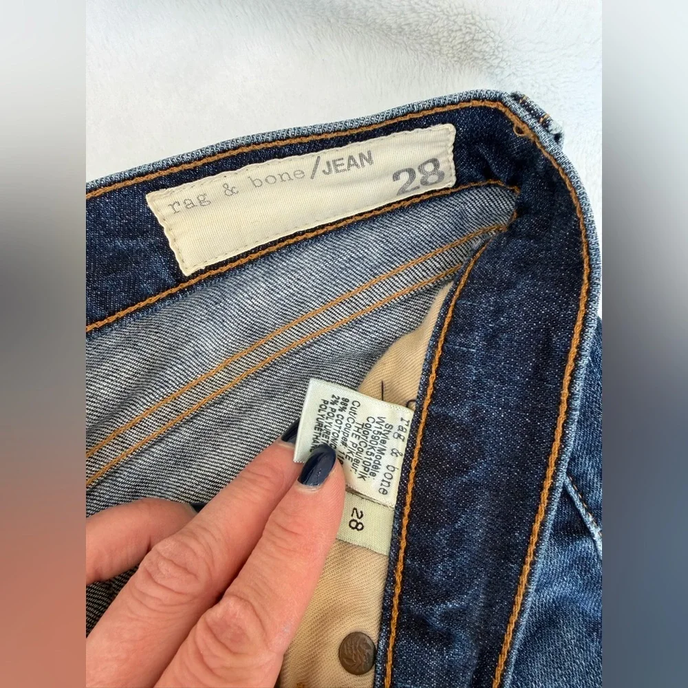 Rag & Bone The Dre Jeans slim boyfriend size 28 dark faded color The Pike - Picture 7 of 13